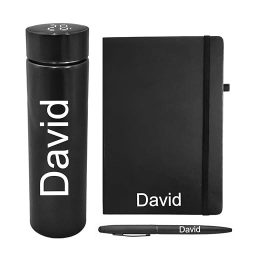 Personalised 3 in 1 Corporate Gift Set which Includes Diary,Bottle & Metal Pen.